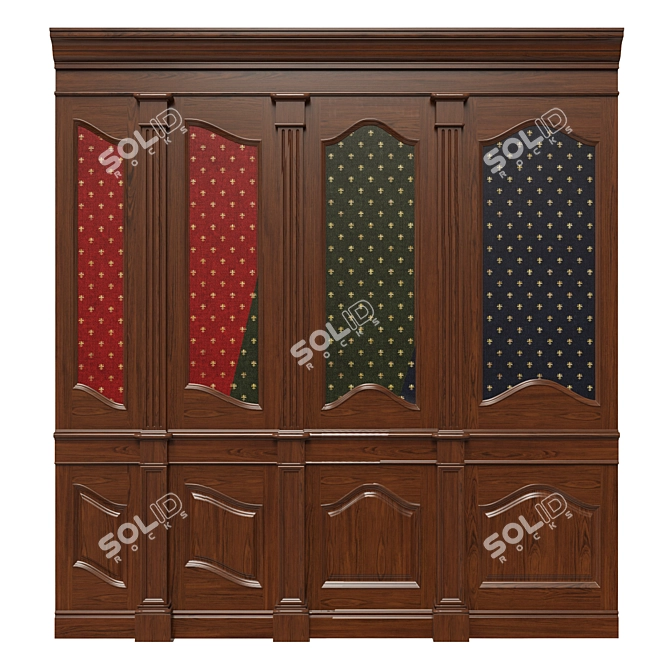 Wooden Wallpaper Panels Set 3D model image 1