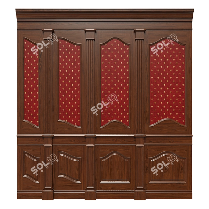 Wooden Wallpaper Panels Set 3D model image 2