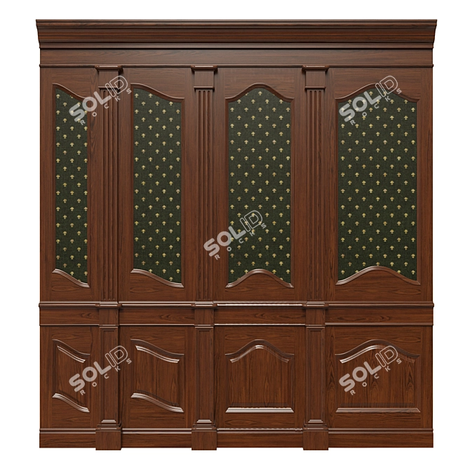 Wooden Wallpaper Panels Set 3D model image 3