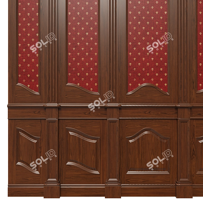 Wooden Wallpaper Panels Set 3D model image 5