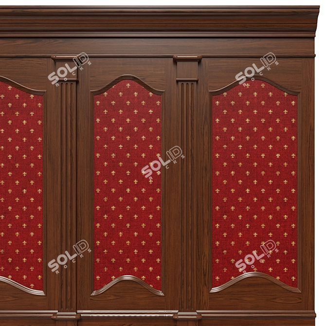 Wooden Wallpaper Panels Set 3D model image 6