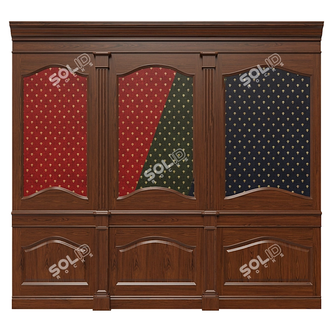 Wooden Panel Wallpaper Set 3D model image 1