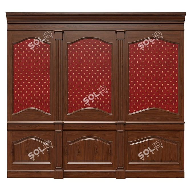 Wooden Panel Wallpaper Set 3D model image 2