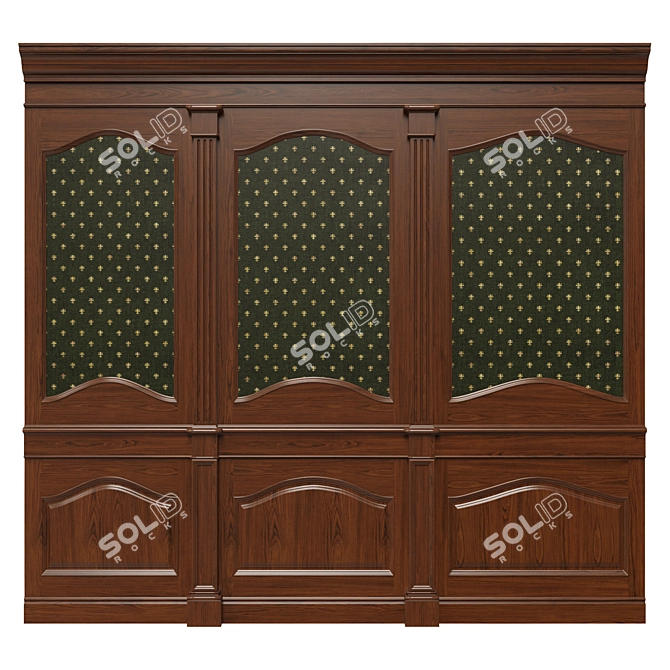 Wooden Panel Wallpaper Set 3D model image 3