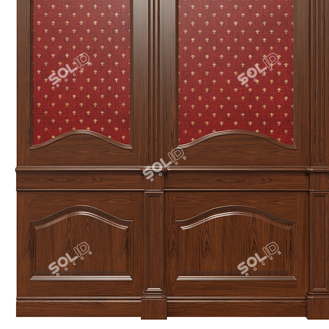 Wooden Panel Wallpaper Set 3D model image 5