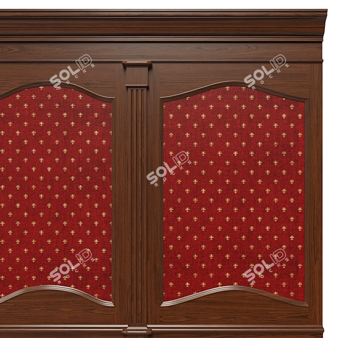 Wooden Panel Wallpaper Set 3D model image 6