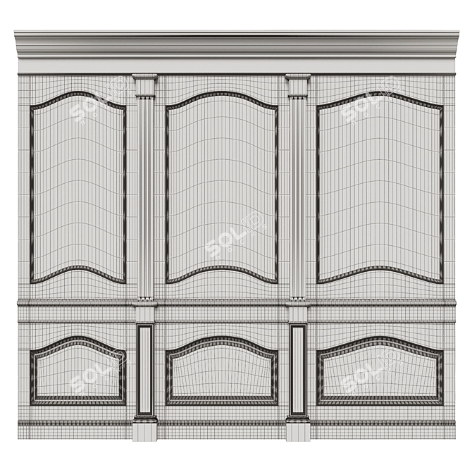 Wooden Panel Wallpaper Set 3D model image 7