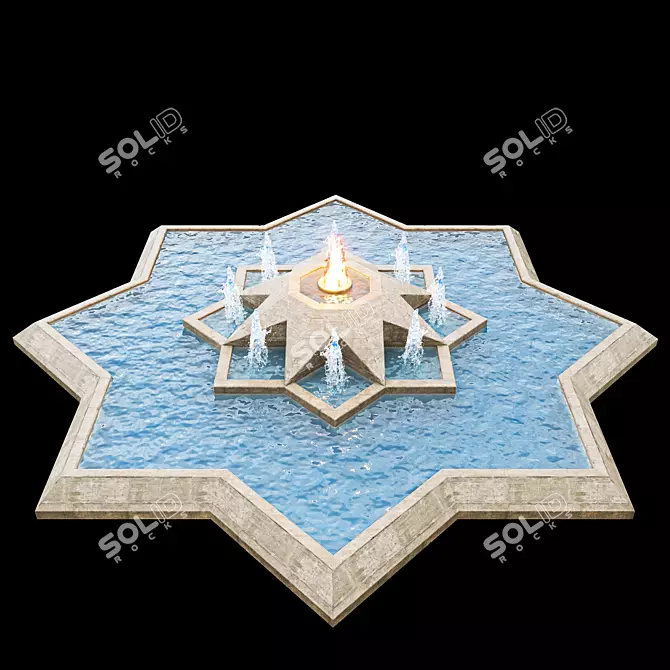 Fountain Star: Mesmerizing Water Display 3D model image 1