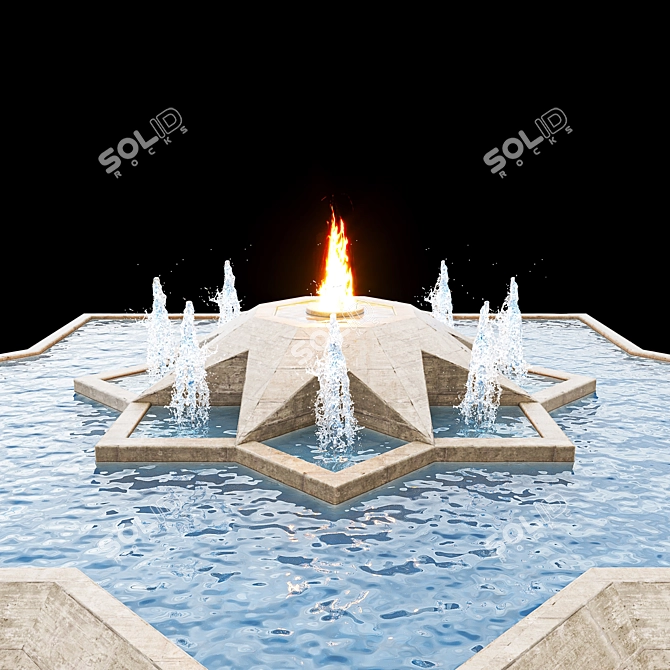 Fountain Star: Mesmerizing Water Display 3D model image 2