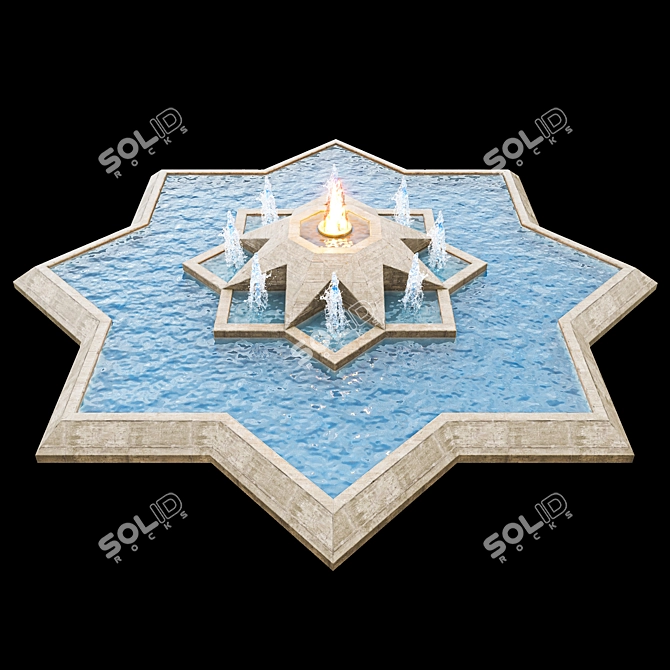 Fountain Star: Mesmerizing Water Display 3D model image 6