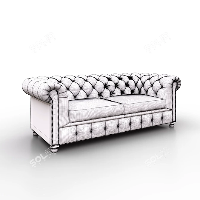 Premium Russian-made Divanica Chesterfield Sofa 3D model image 2