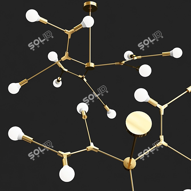 Illuminating Elegance: Molecular Magic Bean Chandelier 3D model image 1