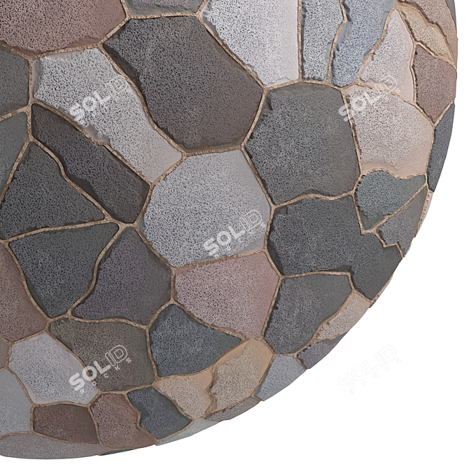 Stone Wall Material Pack - 3 Color PBR, 4k Texture 3D model image 2