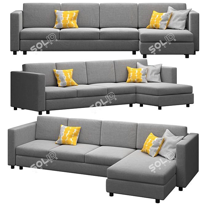 Finnala Corona: Stylish 3-seater Sofa 3D model image 1