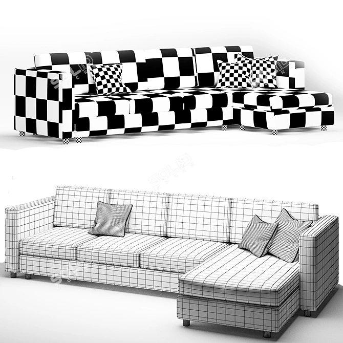 Finnala Corona: Stylish 3-seater Sofa 3D model image 2