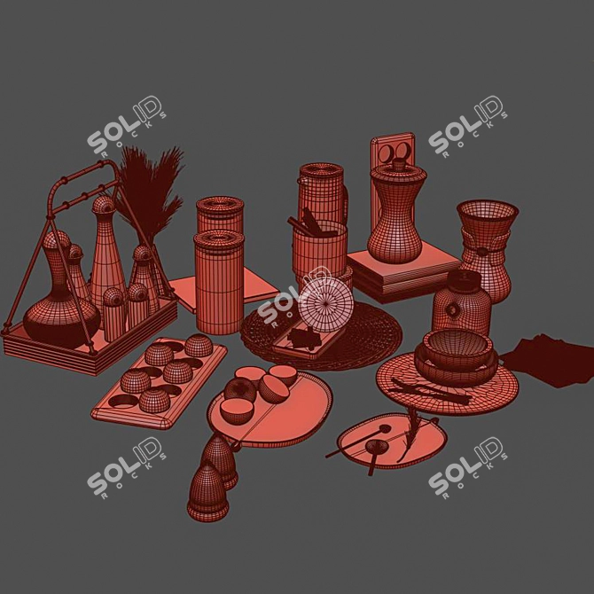 Versatile Kitchen Accessories Set 2018 3D model image 6