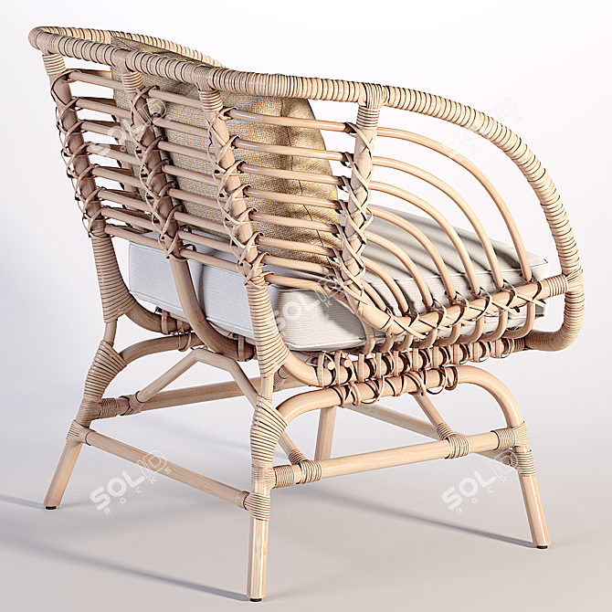 Natural Rattan Armchair: IKEA BUSKBO 3D model image 8