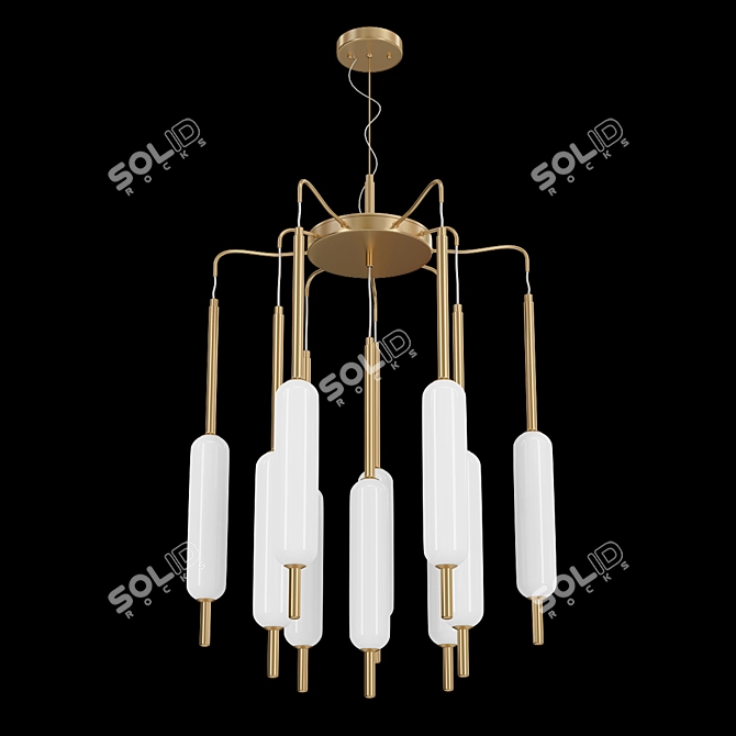Carla LED Pendant Chandelier - Modern Style, Glass Shades 3D model image 1