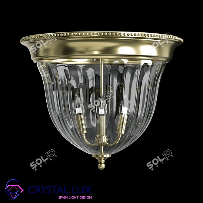 Crystal Lux Jugo PL4 Bronze/Transparente Pendant Light 3D model image 1