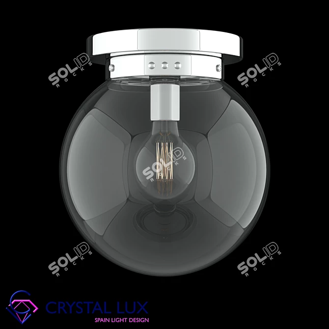 Crystal Lux Mario PL1 D200 Nickel/Transparente Pendant 3D model image 1