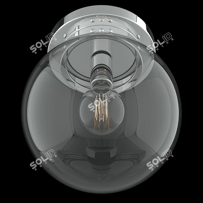 Crystal Lux Mario PL1 D200 Nickel/Transparente Pendant 3D model image 2