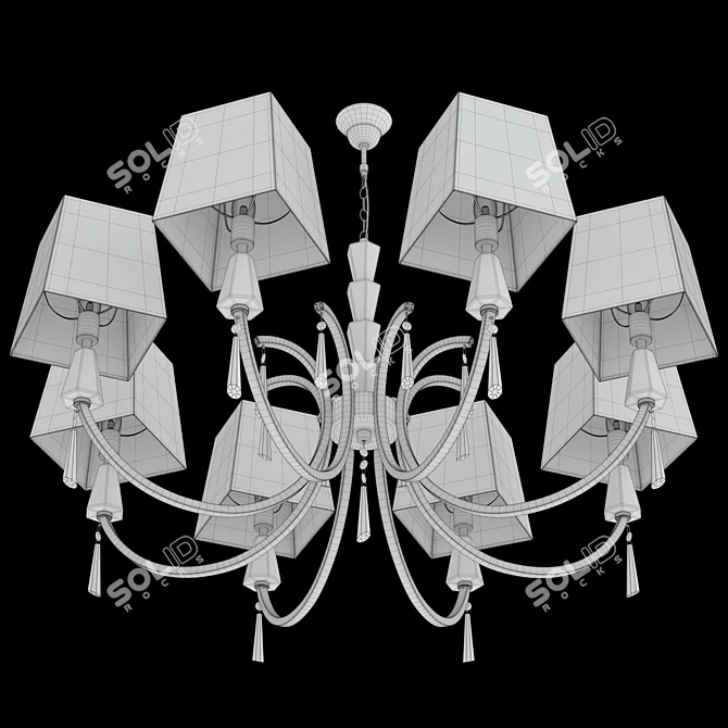 Crystal Lux Marsela SP-PL8: Elegant Art-Deco Pendant 3D model image 5