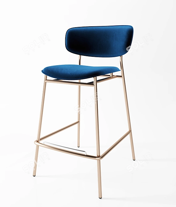 Title: Retro-inspired Calligaris Fifties Stool 3D model image 2