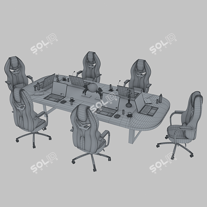 Sleek Office Furniture Set 3D model image 6