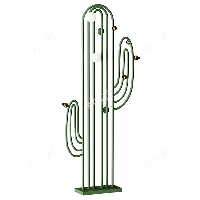 Sleek Cactus Sculpture 3D model image 1