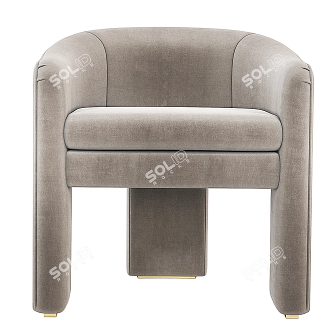 Elegant Eichholtz Pebbles Chair: Three-Legged Luxury 3D model image 3
