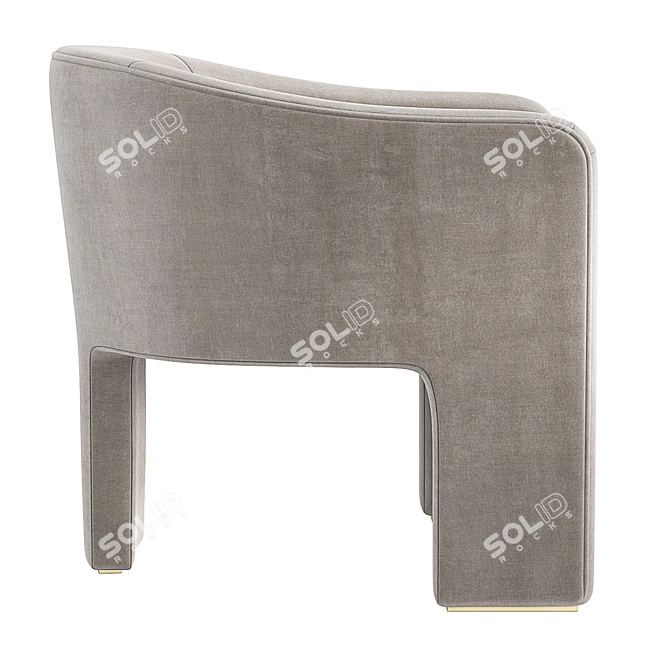 Elegant Eichholtz Pebbles Chair: Three-Legged Luxury 3D model image 4