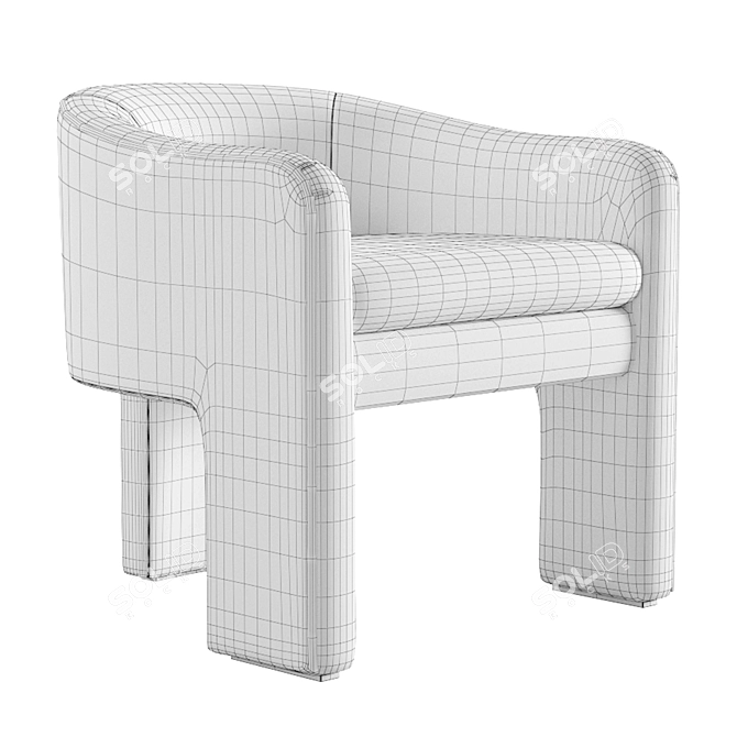 Elegant Eichholtz Pebbles Chair: Three-Legged Luxury 3D model image 6