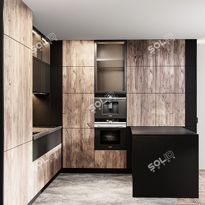 Minimalist Kitchen Design 3D model image 7