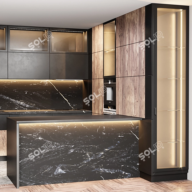 Minimalist Kitchen Design 3D model image 1