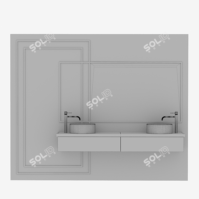 Modern Bathroom Furniture Set 3D model image 5