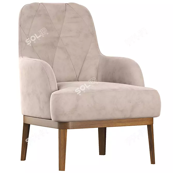 Modern Gill Arm Chair: Stylish and Comfortable 3D model image 1