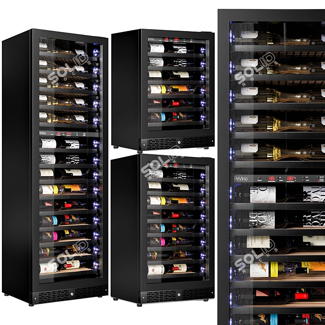 Pevino Wine Fridge Combo 3D model image 3