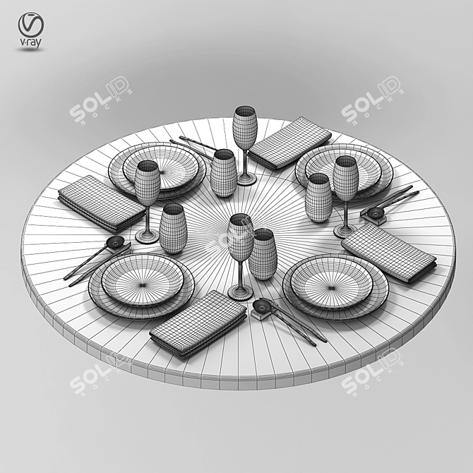 Elegant Table Setting Collection 3D model image 4