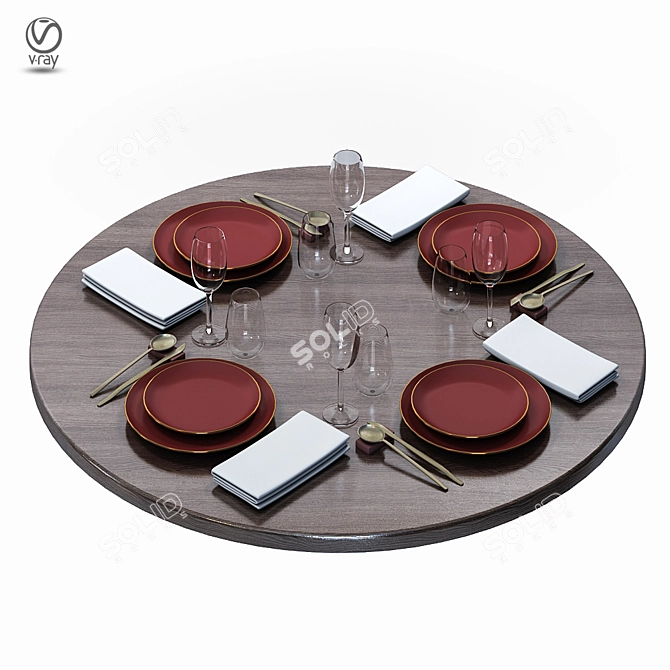 Elegant Table Setting Collection 3D model image 5