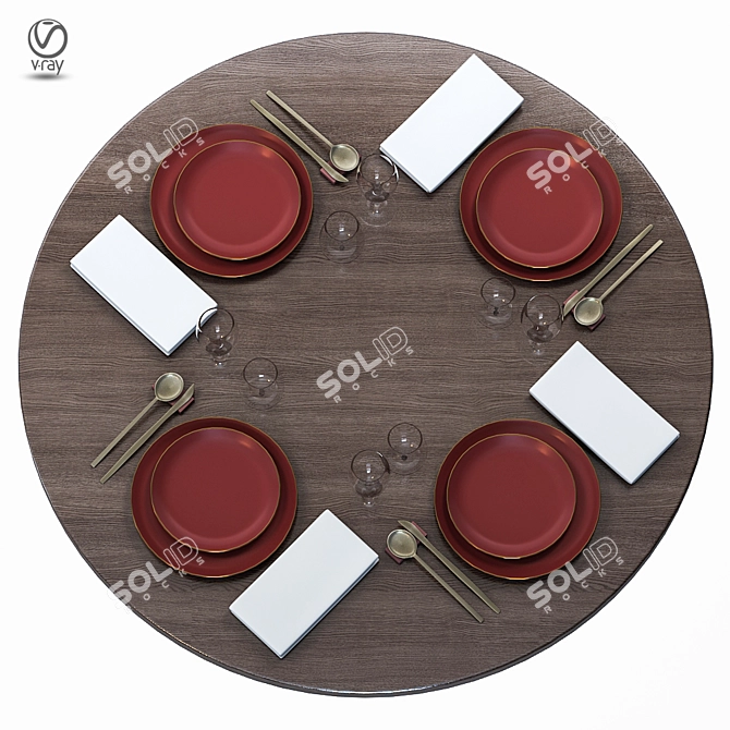 Elegant Table Setting Collection 3D model image 7