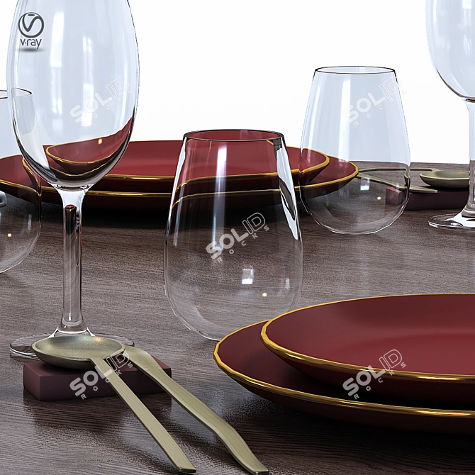 Elegant Table Setting Collection 3D model image 8