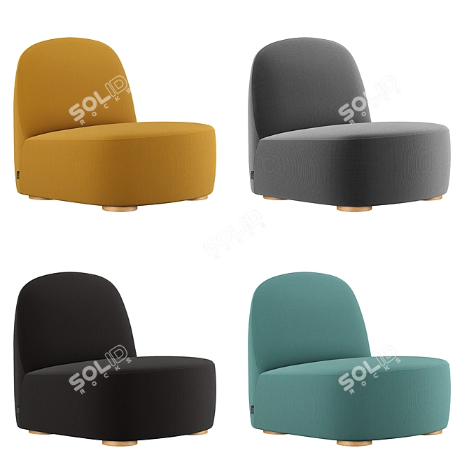 Polar Lounge Chair L: Stylish Comfort for Relaxation 3D model image 5