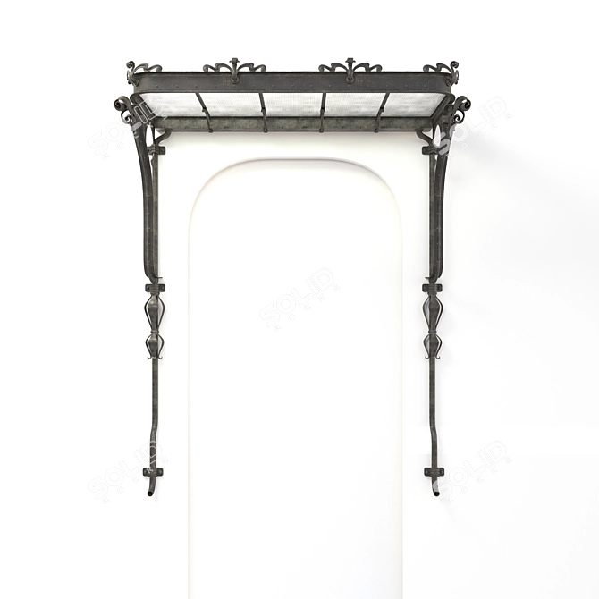 Art-Deco Wrought-Iron Canopy 3D model image 2