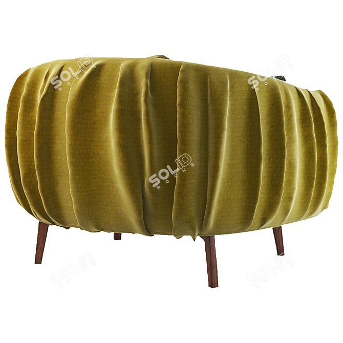 Elegant Fabric Armchair 3D model image 4