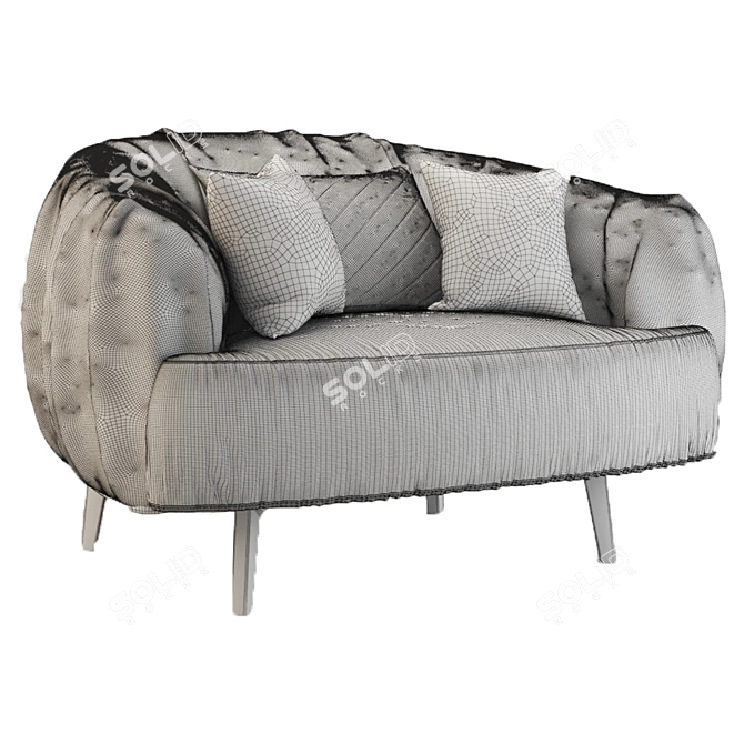 Elegant Fabric Armchair 3D model image 7