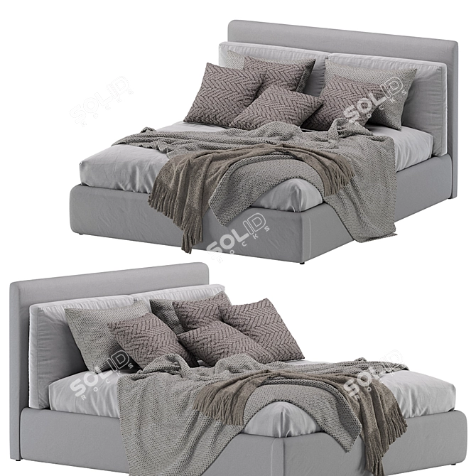 West Elm Haven Storage Bed: Stylish and Functional 3D model image 1