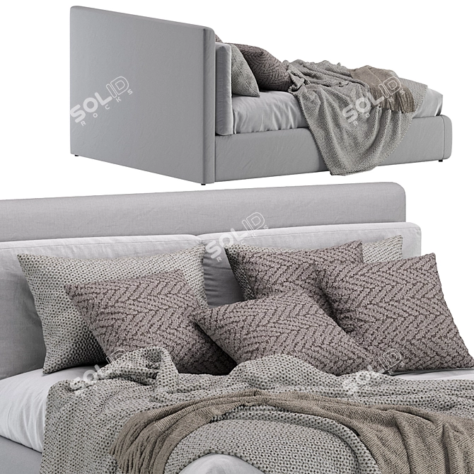 West Elm Haven Storage Bed: Stylish and Functional 3D model image 3