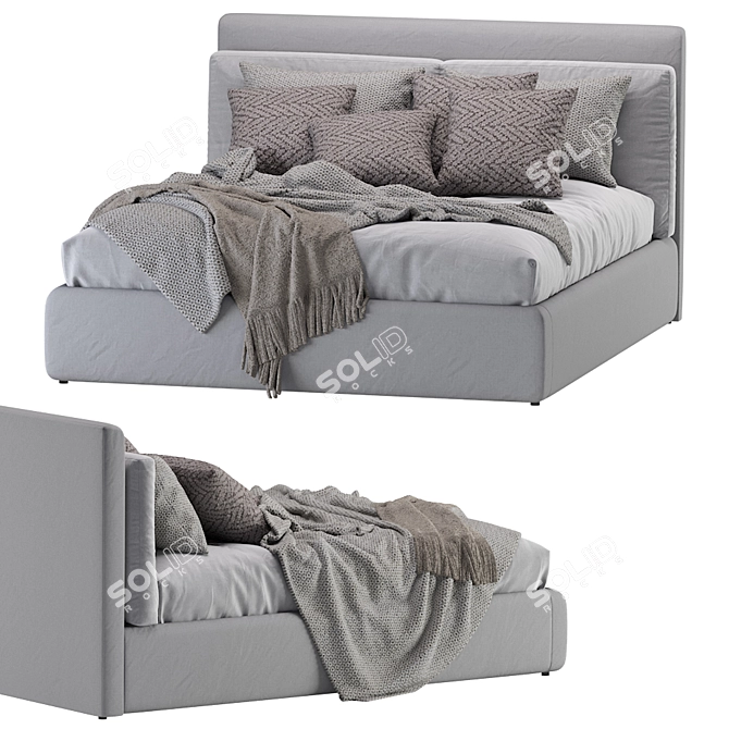 West Elm Haven Storage Bed: Stylish and Functional 3D model image 6