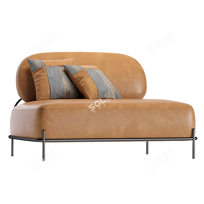 Modern Pawai Leather Sofa 3D model image 4