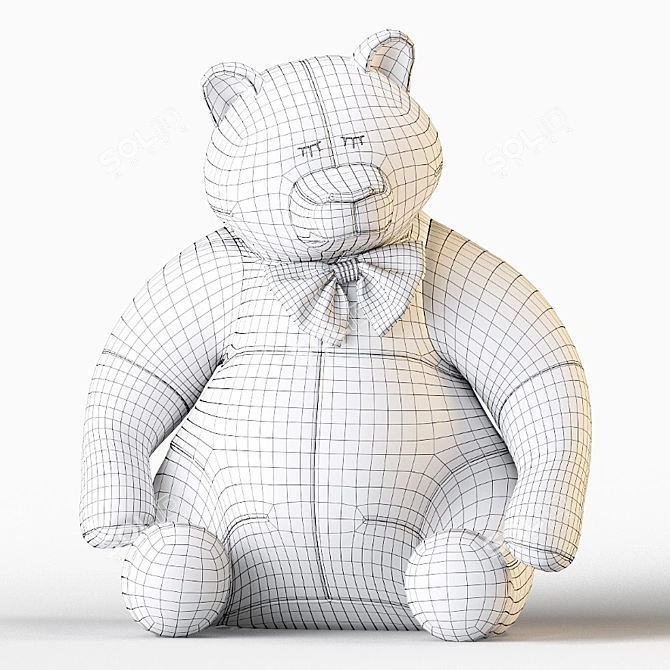 Cuddly Bear Plush Toy 3D model image 8